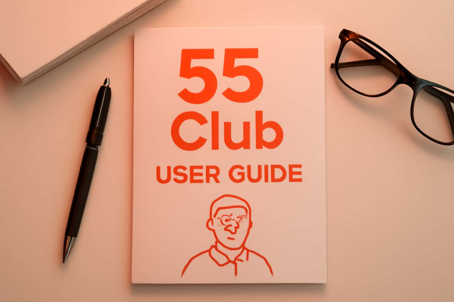 An informational scene representing the 55 Club User Guide.