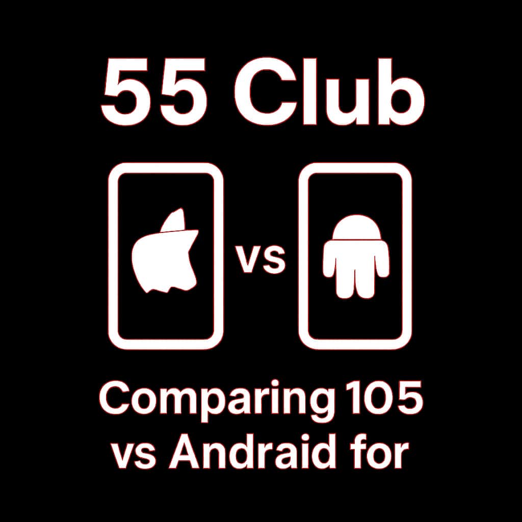 An icon representing the comparison of 55 Club on iOS and Android.