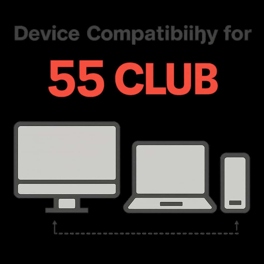 Diagram illustrating device compatibility considerations for 55 Club.