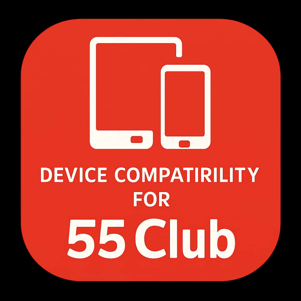 Icon representing device compatibility for 55 Club.