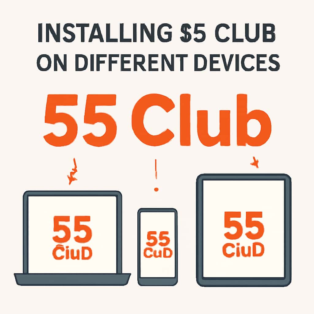 Diagram illustrating the installation process of 55 Club.