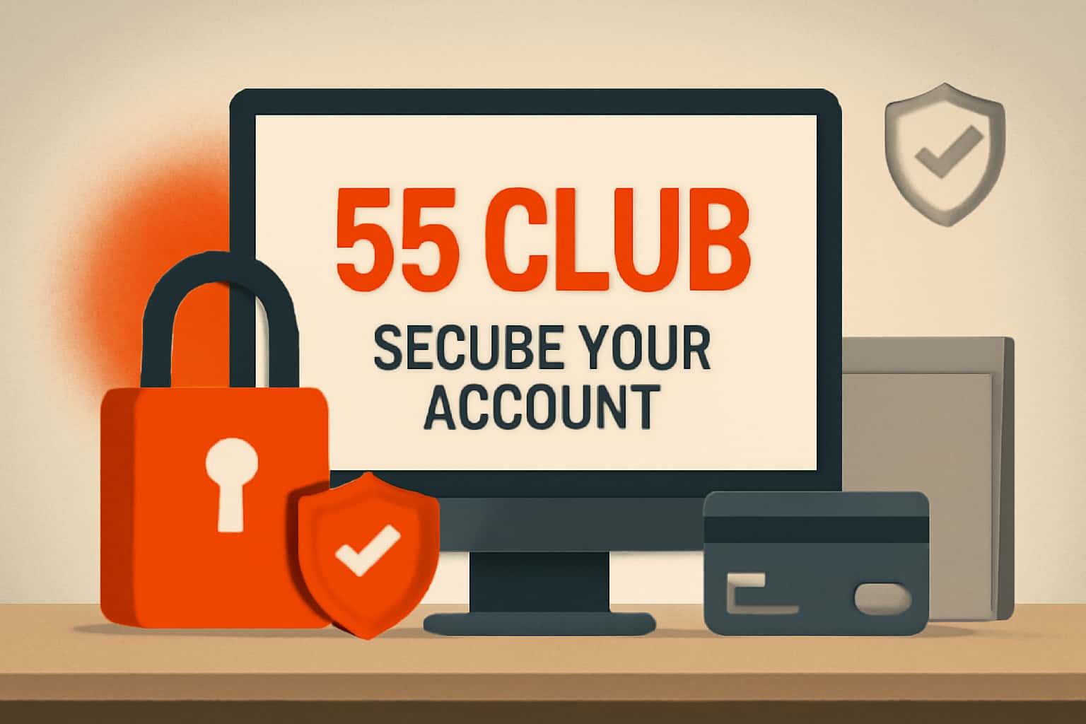 Informative scene illustrating the security of the 55 Club account.