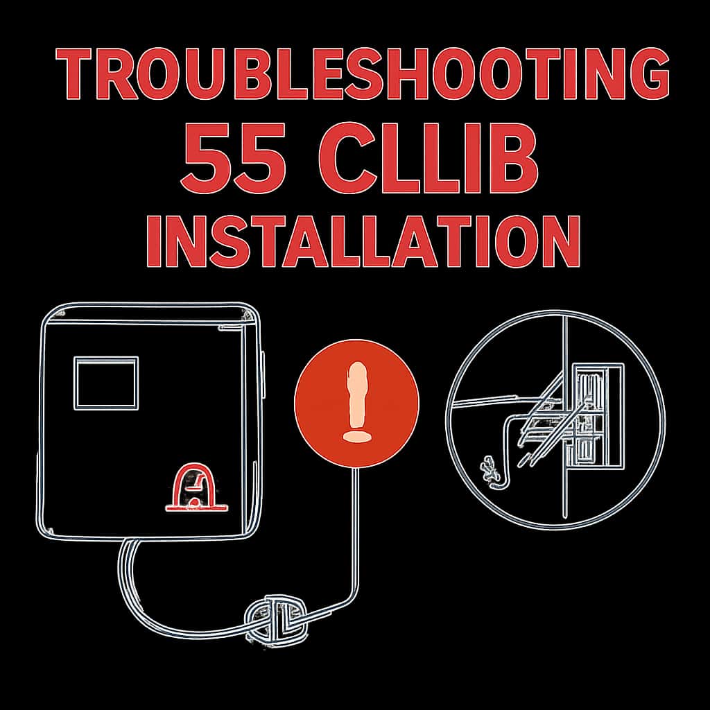 An educational diagram explaining installation troubleshooting for the 55 Club app.